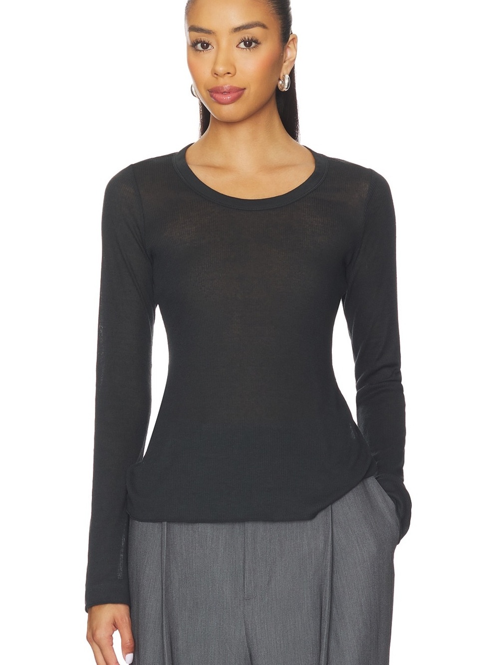 SKIMS Sheer Cotton Long Sleeve Top